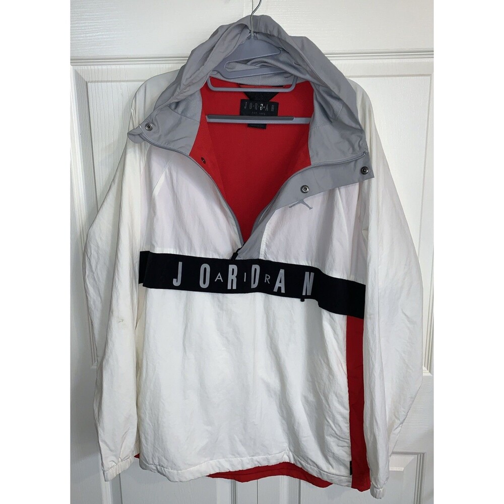 Air Jordan Retro Track Jacket Jumpman Mens Womens L White Red Black